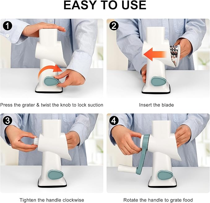 Cheese Grater Box Grater (Rotary hand safeguard White)