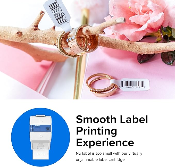 Zebra ZSB Series Labels - Potato Starch-Based Printer Label Paper - Recyclable Cartridge for Stickers - Versatile, Cloud-Based Adhesive - Jewelry, 2.25" x 0.5"