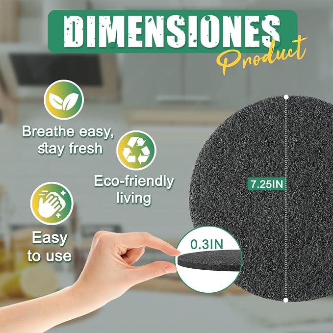 6.7 Inch Charcoal Filters for 10 Pack Kitchen Countertop Compost Bins
