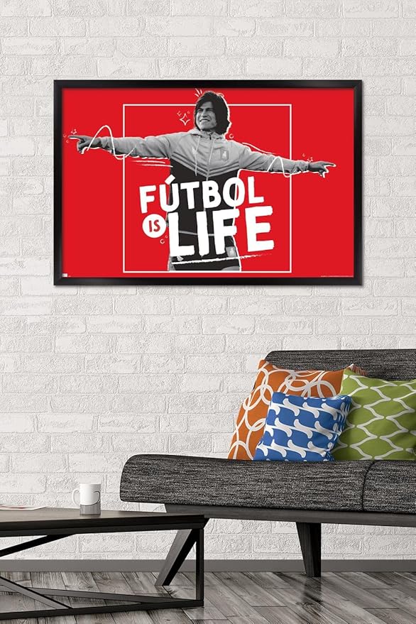 Ted Lasso - Futbol is Life Wall Poster, 34L" x 22.4W", Black Framed Version