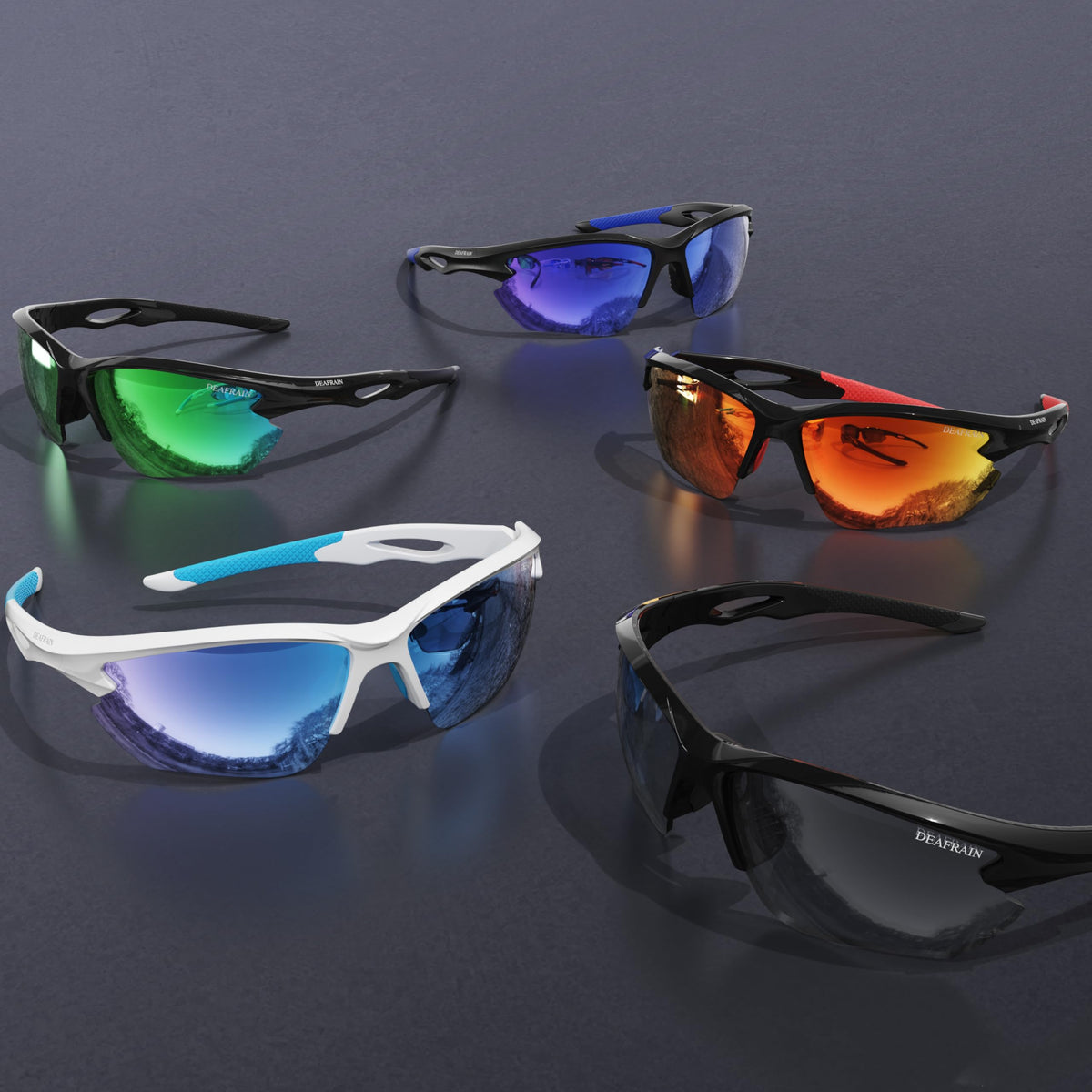 DEAFRAIN Polarized Sports Sunglasses for Men Women Cycling Running Fishing Driving Baseball Athletic Glasses UV Protection