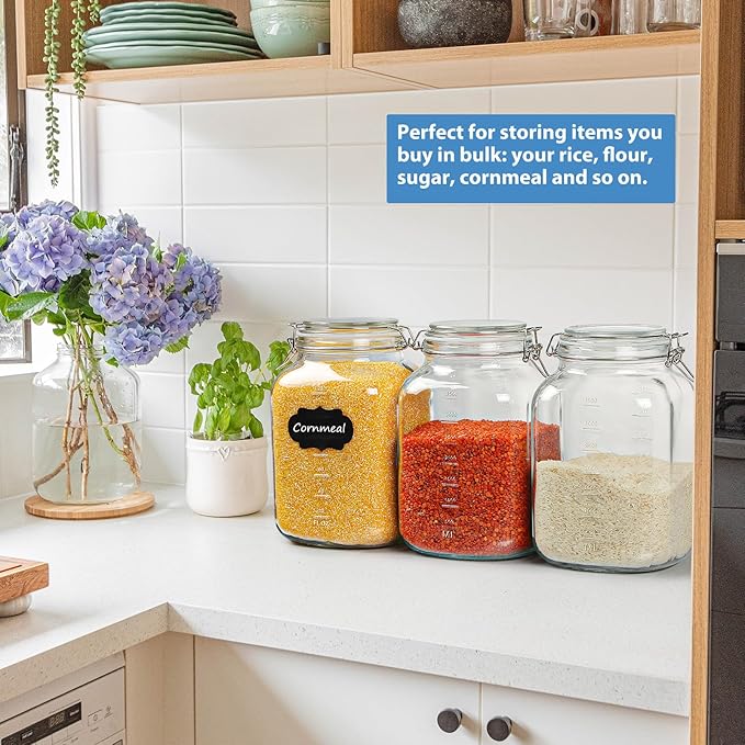 1 Gallon Glass Jars, Large Glass Storage Containers with Lids, Mason Jar