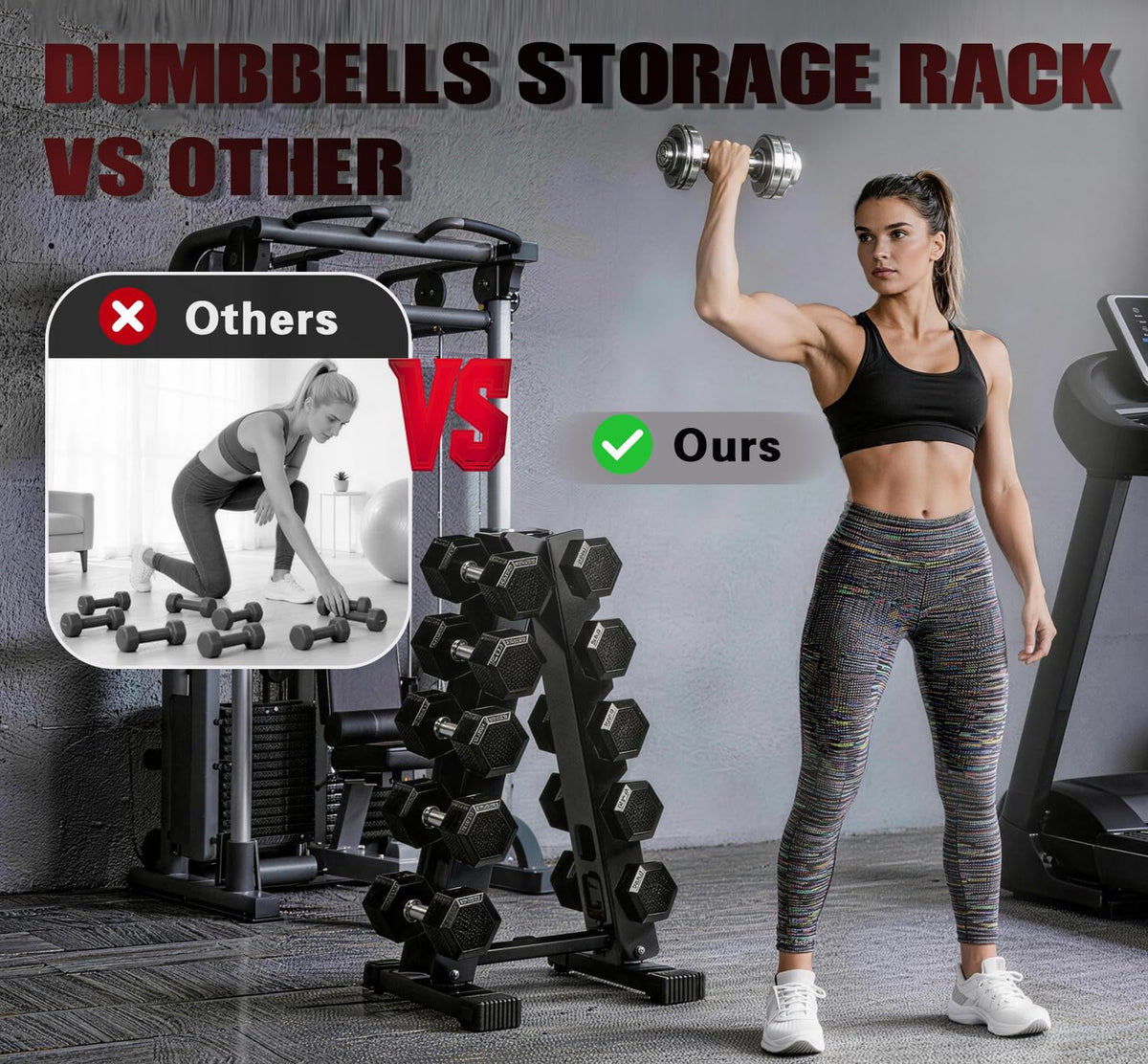 5 Tier Dumbbell Rack Weight Rack for Home Gym