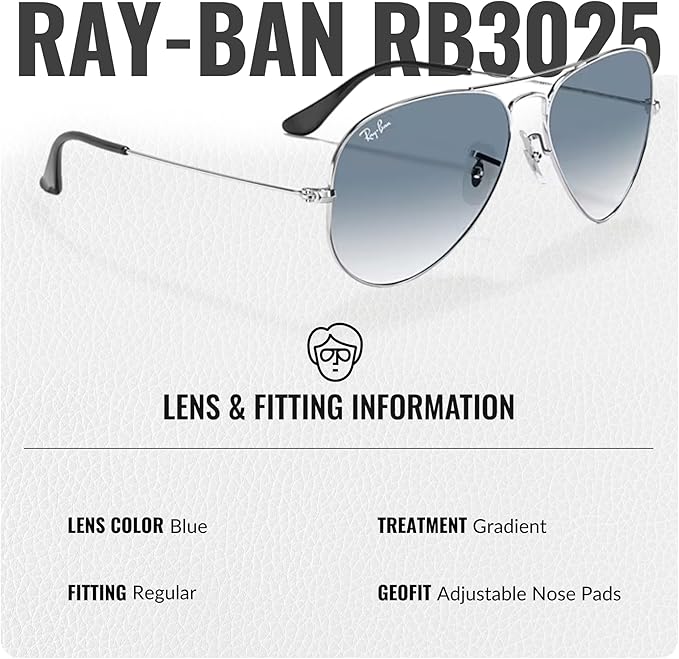 Ray-Ban RB3025 AVIATOR GRADIENT Pilot Shaped Sunglasses for Men & Women with Official RAYBAN Eyewear Kit