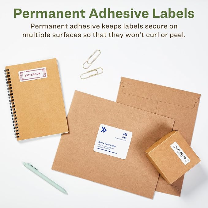 Avery EcoFriendly Recycled Address Labels, 1" x 2-5/8", White, Permanent Label Adhesive, 3,000 Printable Labels (48460)