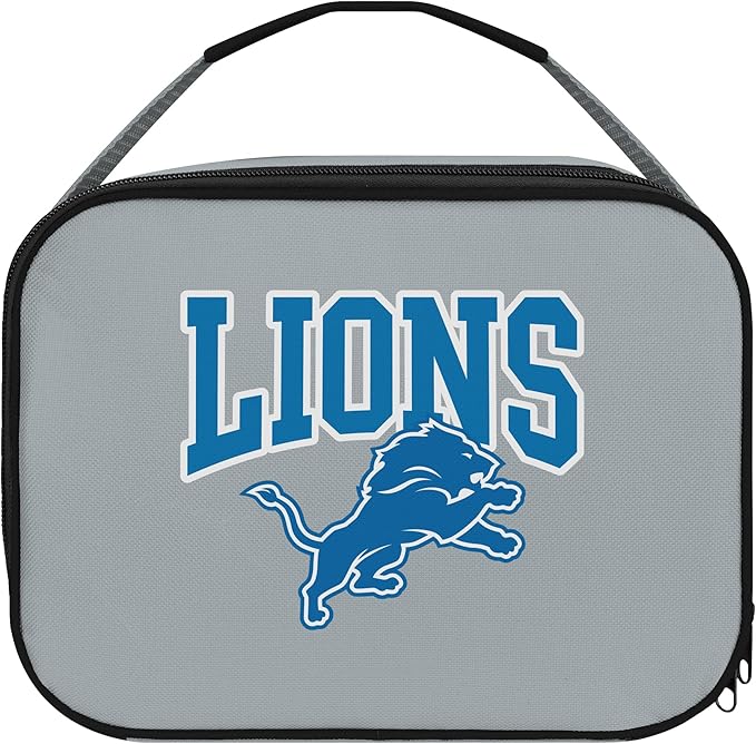 FOCO NFL Unisex-Adult Officially Licensed Wordmark Team Color Big Logo Football Zip Closure 7L Lunch Bag - Detroit Lions