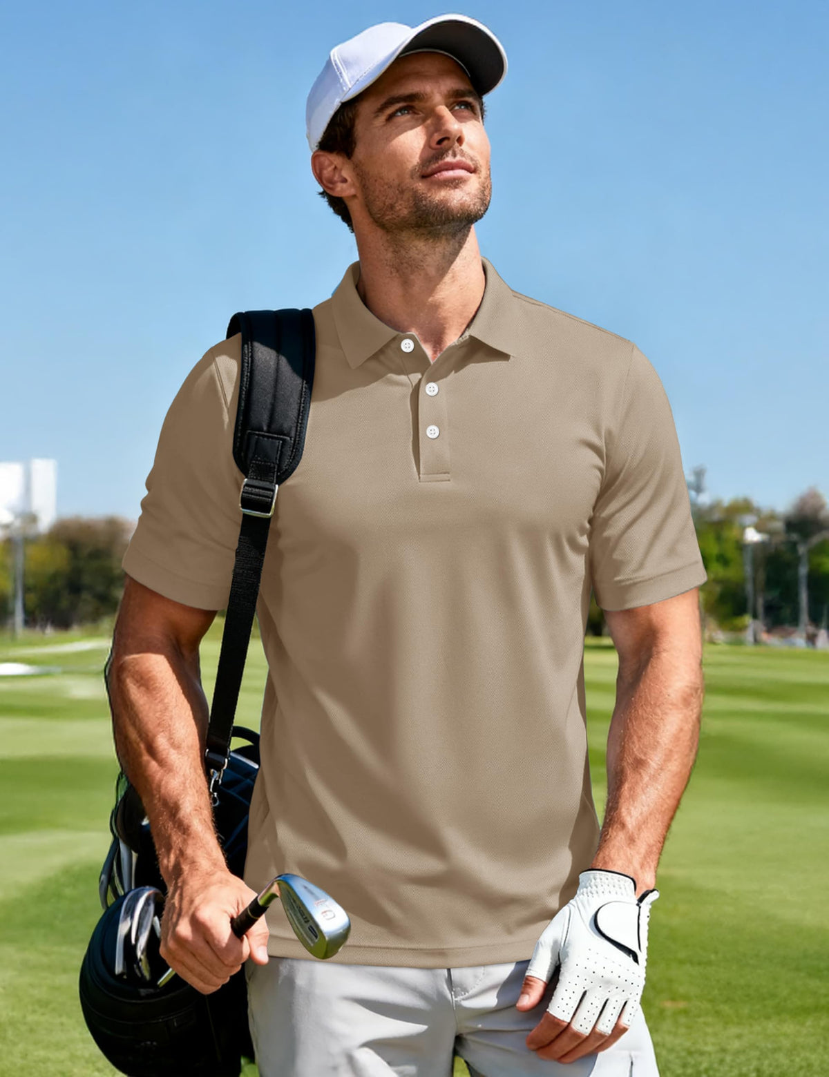 MAGCOMSEN Polo Shirts for Men Dry Fit Lightweight Active Golf Polos Short Sleeve Moisture Wicking Collared Shirt
