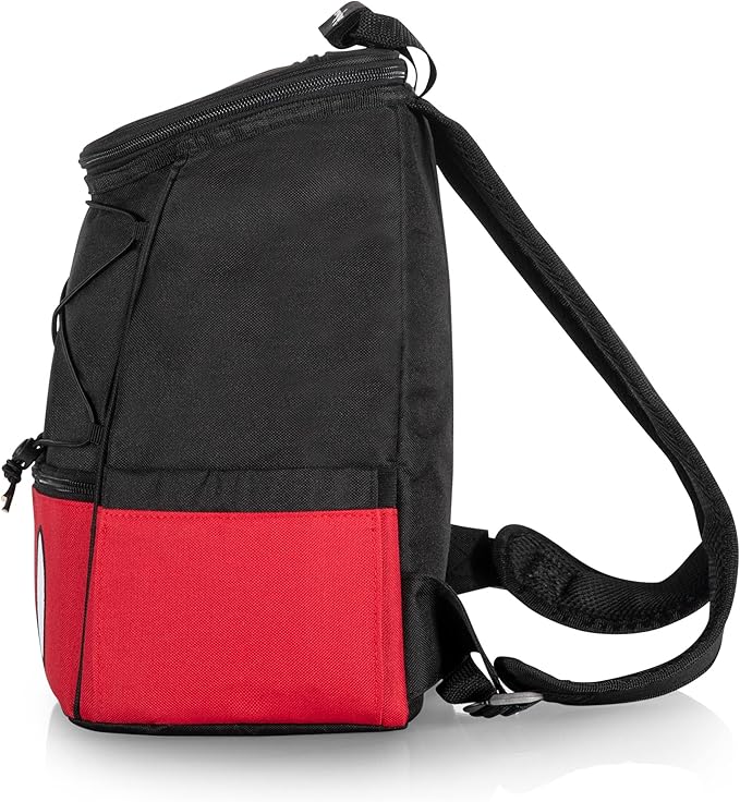 Picnic TIME Disney Mickey Mouse Backpack Cooler, Insulated Leakproof Soft Cooler Backpack, Waterproof Lunch Bag, Portable Hiking Backpack Ice Chest for Picnic, Beach, Camping & Travel (Black Red)