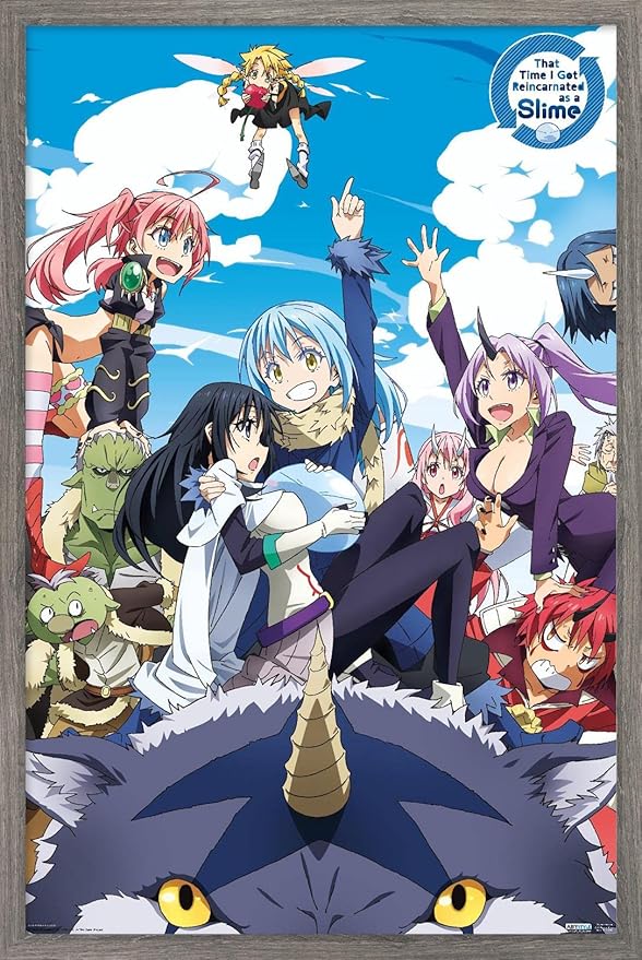 Trends International That Time I Got Reincarnated As A Slime - Group Wall Poster, 14.725" x 22.375", Barnwood Framed Version