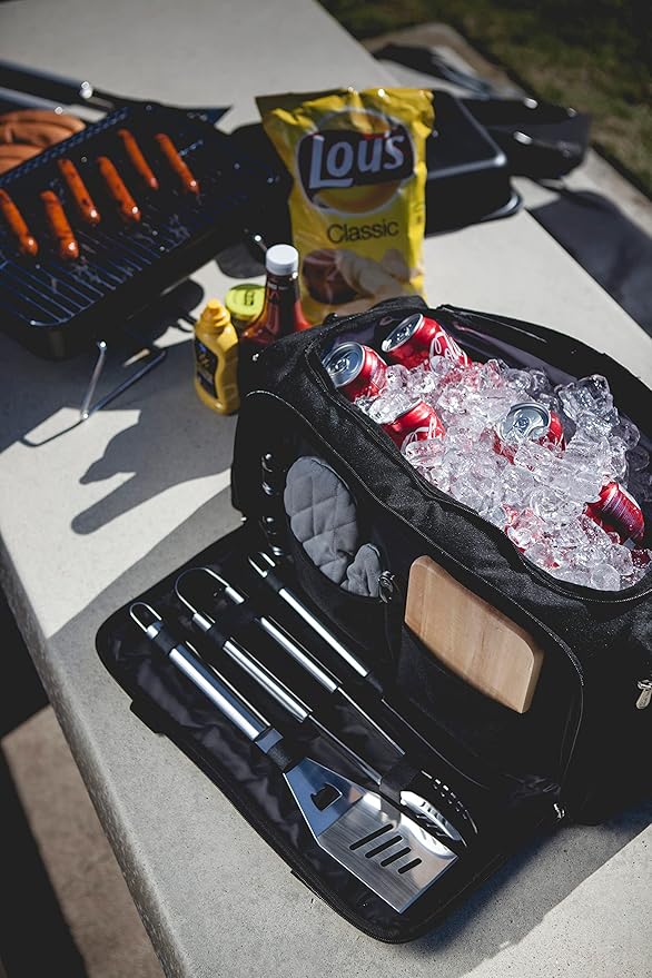 PICNIC TIME NCAA BBQ Kit Cooler Tote with Barbecue & Accessories