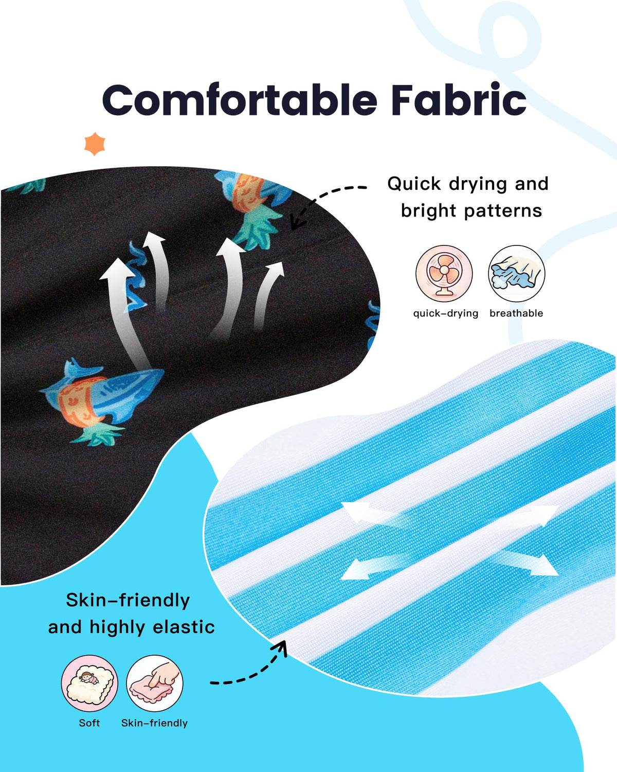 Boys Swim Trunks with Compression Liner Vintage Quick Dry Swim Shorts Bathing Suit Toddler Boys Swimsuit with Pockets