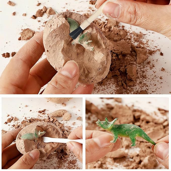 Easter Dino Eggs Dig Kit, 12 Pack Dinosaur Eggs Excavation Science Experiments Kits for Kids 4-12, Easter Basket/Stocking Stuffers, Toys for 3+ 4 5 6 7 8 9 10 Year Old Boys Girl