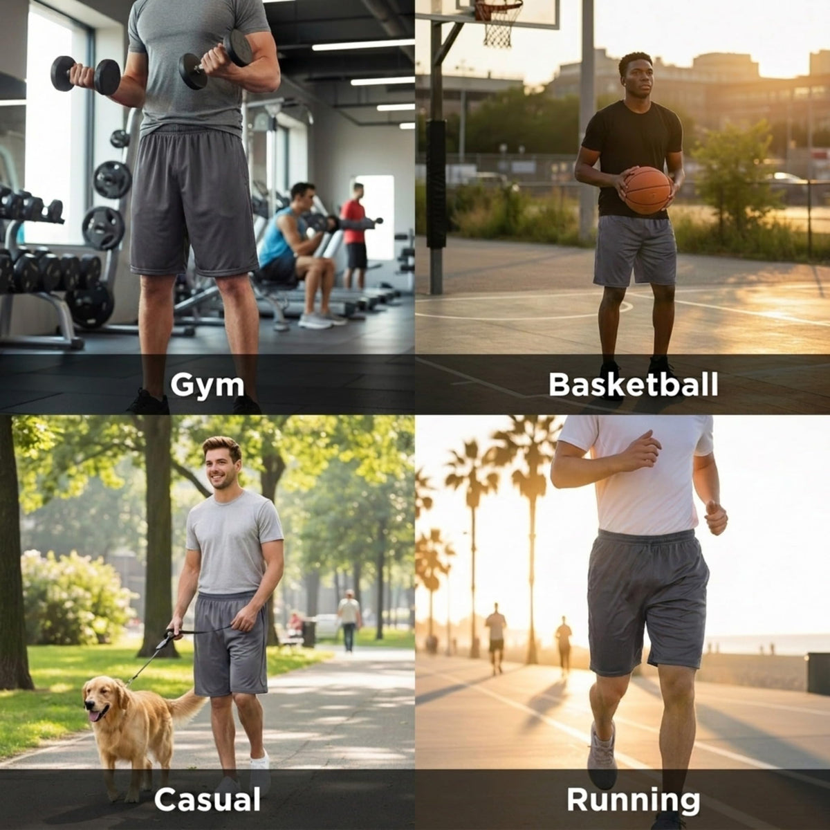 Ultra Performance 5 Pack Mens Shorts, Athletic Gym Shorts Workout Basketball Shorts for Men, X-Large