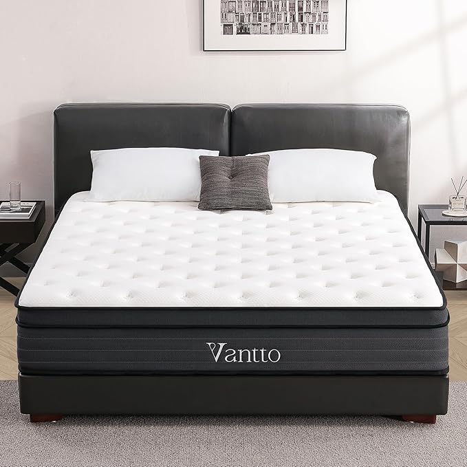 Queen Size Mattress, 14 inch Hybrid Memory Foam Queen Bed Mattress in a Box, Pocket Spring for Motion Isolation, Pressure Relief, Silent Sleep, CertiPUR-US