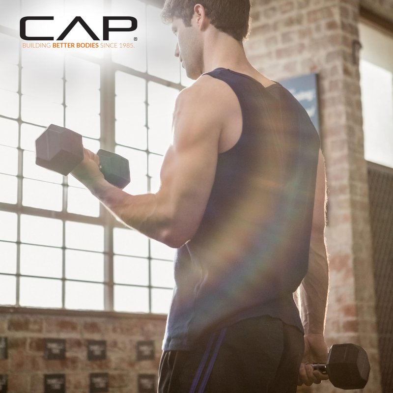 CAP Barbell 120 LB Coated Hex Dumbbell Weight with Black Handle