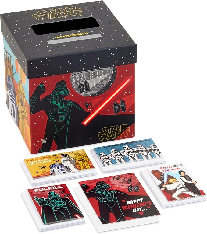 Hallmark Star Wars Valentines Day Cards for Kids School Classroom Exchange and Mailbox with Light and Sound
