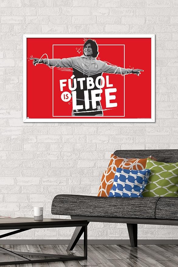 Ted Lasso - Futbol is Life Wall Poster, 34L" x 22.4W", White Framed Version