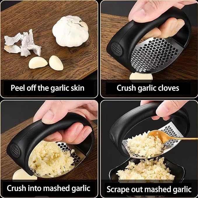 Zemcxney Garlic Press Rocker - Stainless Steel Garlic Mincer and Crusher