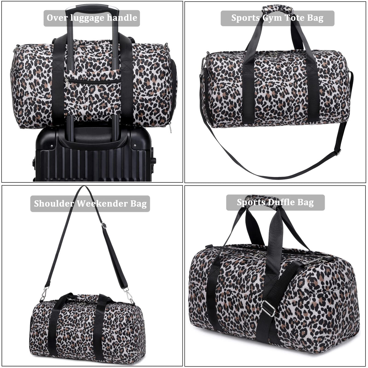 JIANYA Sports Gym Duffle Bag for Women, Womens Weekender Bag Overnight Travel Bag with Shoe Compartment & Wet Pocket Girls Gymnastics Carry Bag
