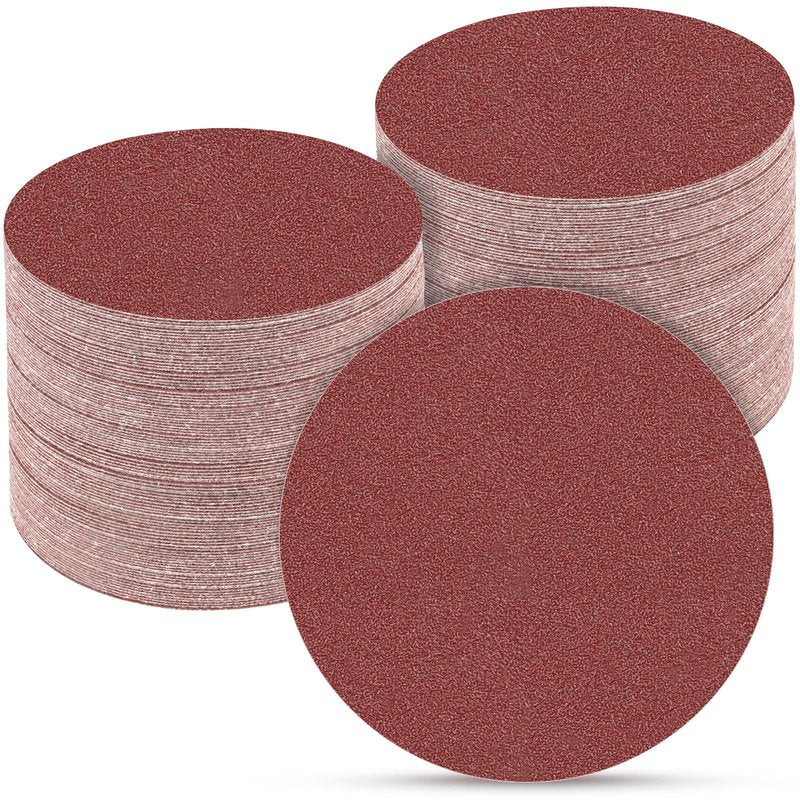 POTUINOM 5 Inch No Hole Sanding Disc 80 Grit,Hook and Loop Sand Paper for Random Orbital Sander 100 PCS