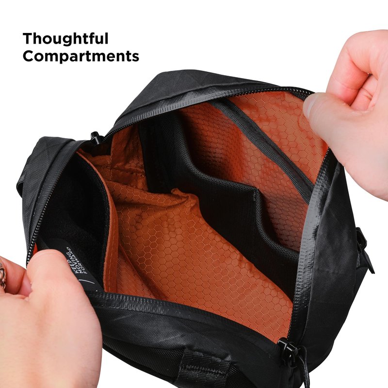 ALPAKA Go Sling Nano 1.6L Compact Camera Sling Bag for Men - Small EDC Crossbody Bags for Point & Shoot Cameras - Weatherproof Shoulder Bag with Detachable Strap (8.6"x5.3"x3.2") - Black X-Pac VX21