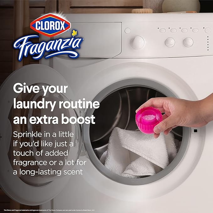 Clorox Fraganzia Laundry Scent Booster Crystals, In-Wash Fragrance Beads for Fresh-Smelling Clothes & Linens, Safe for All Fabrics & Colors, Easy-Pour Bottle, Spring Scent, 36 Oz, 6 Pack