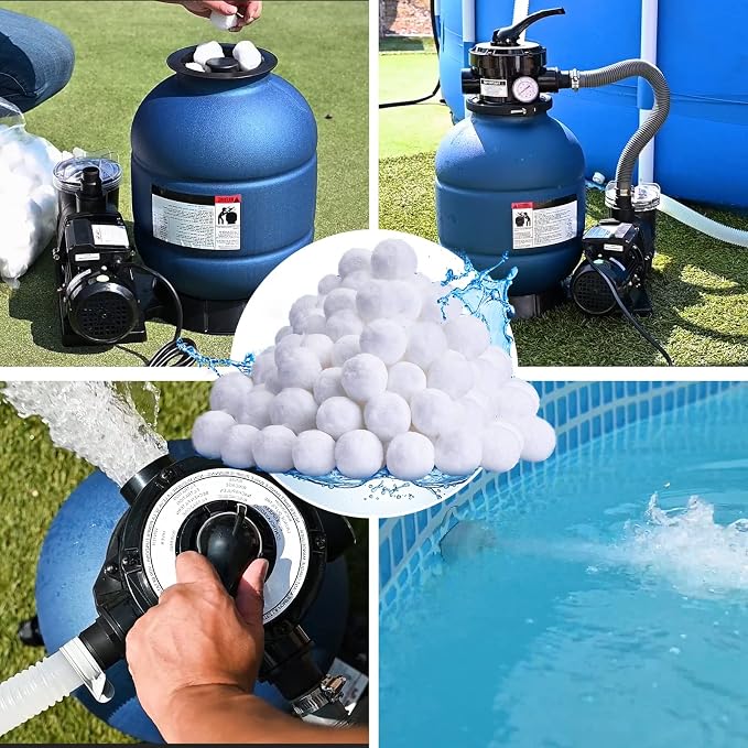 QwayHome 4.6 lbs Pool Filter Balls, Reusable Filter Sand Balls