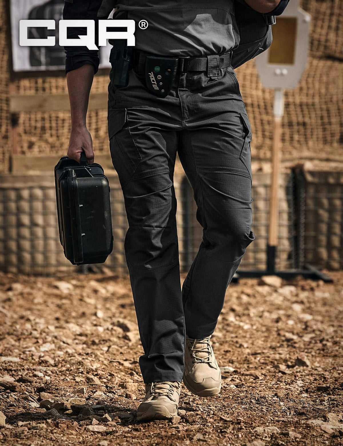 CQR Men's Tactical Pants, Water Resistant Ripstop Cargo Pants, Lightweight EDC Work Hiking Pants, Outdoor Apparel, Raider Mag Pocket Black, 40W x 34L