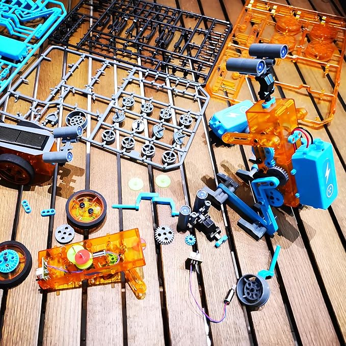 STEM 25-in-1 Education Solar Power STEM Toys for Boys Age 8-12, Science Kits Robots Toys for Ages 8-13, Building Toys Robotics Experiment Set Birthday Gifts for Kids 8 9 10 11 12 13 Years Old (Yellow)