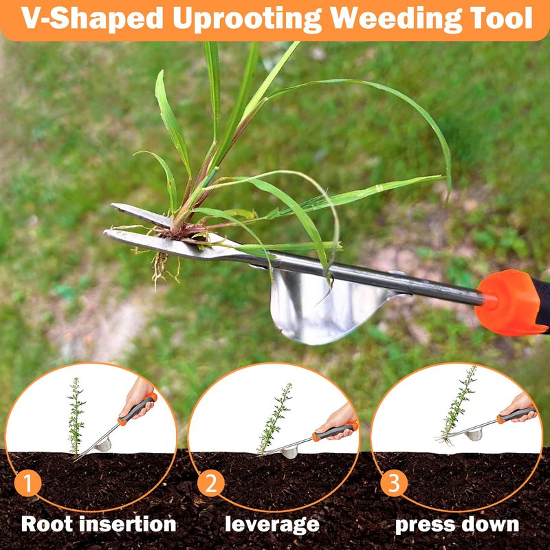 bretreead Weed Puller Tool, 2026 New Portable Hand Weeder Tool, Weeding Tool with Stainless Steel, Garden Tools for Plant & Weeding, Crack Weeder Crevice Tool, Weed Remover Tool for Farm & Backyard