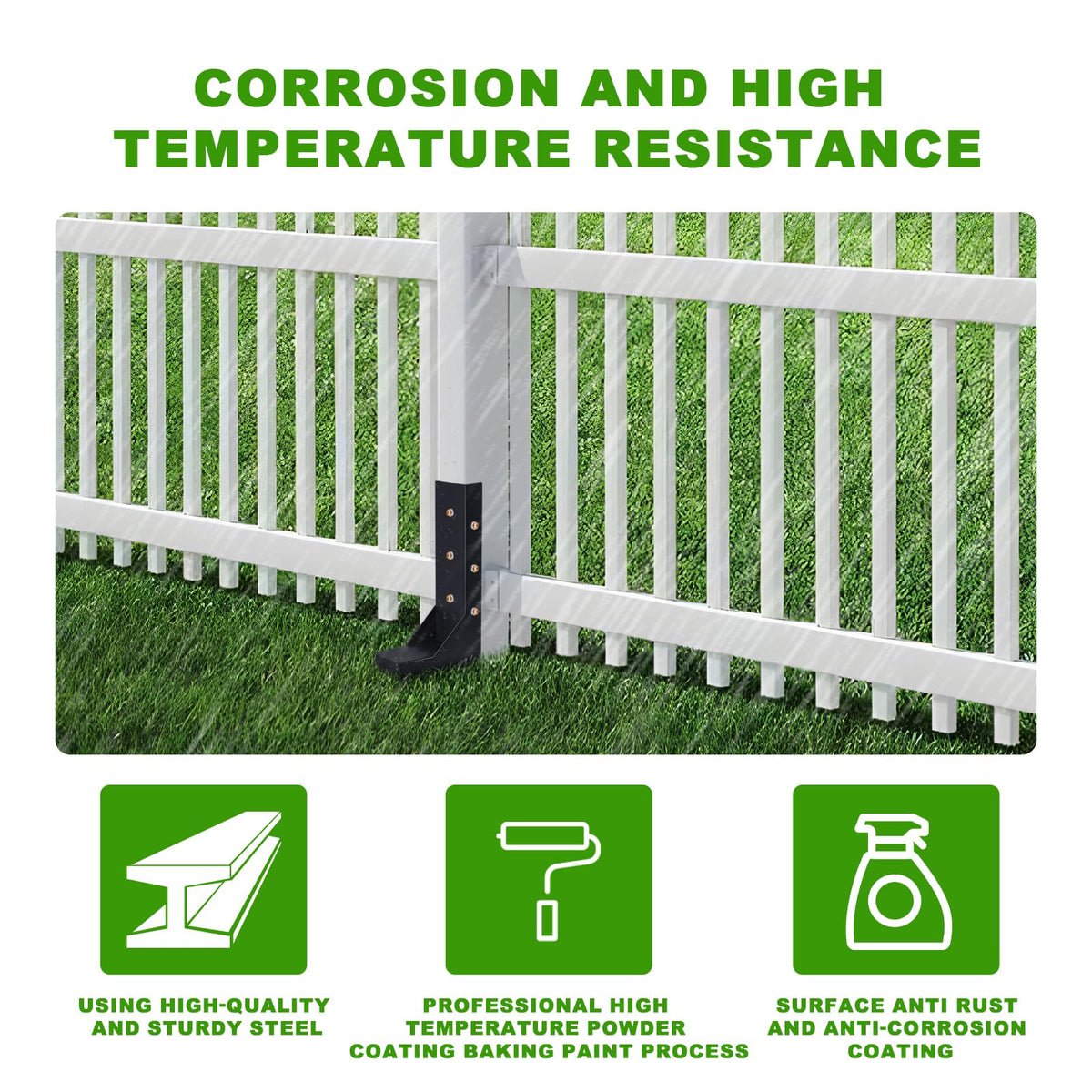 ATCWF 4-Pack 3.74" Width Fence Post Repair Kit, 24in Total Length Heavy Duty Ground Spike Anchor for Wooden Post Repairing Tilted/Broken Posts
