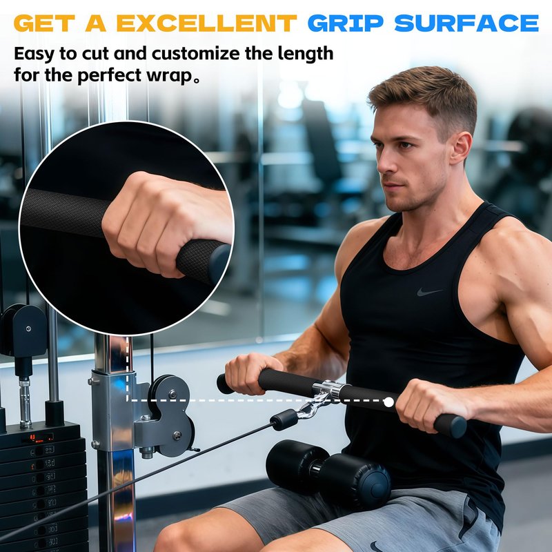 Xfenvs Rubber Grip Tape, 4 in x 12 Ft Black Ultra-Thin Strong Adhesive Non-Slip Tape, Anti-Slip Grip Tape for Handles, Waterproof Heat Resistant Cushion Grip, Comfortable in Hands