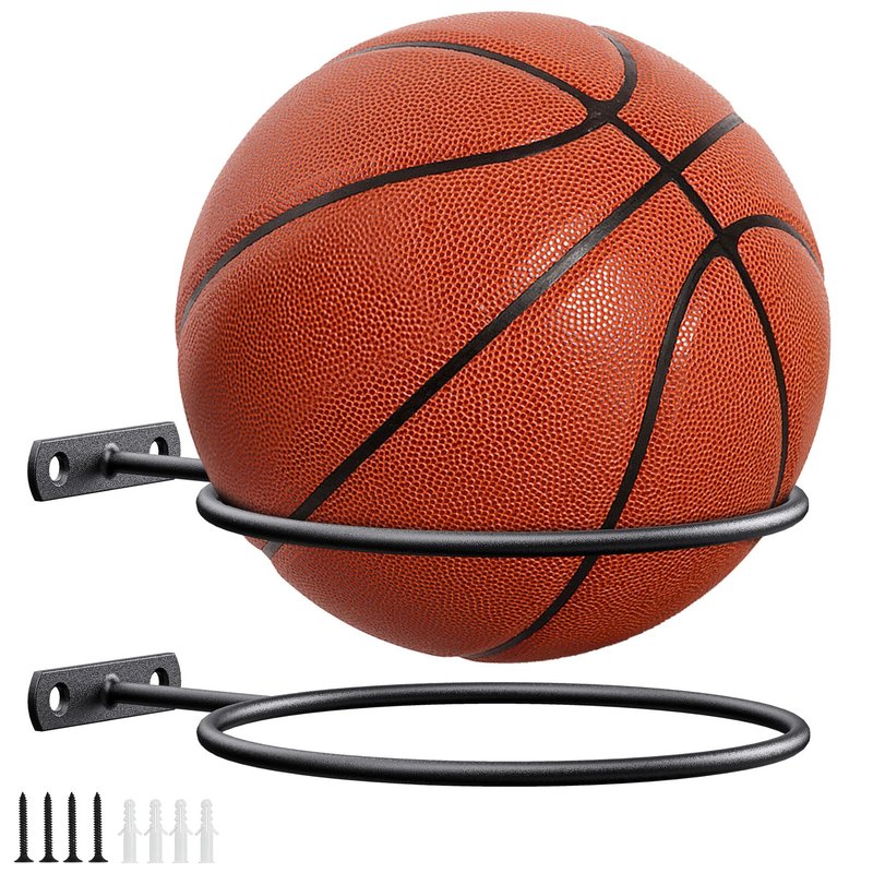 Ball Holder Wall Mount,Basketball Football Stand Ball Storage Set of 2