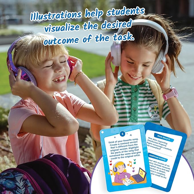 hand2mind Digital Citizenship Intermediate Task Cards, Ages 8+, Computer Science & Technology for Kids 8-12, STEM Projects, STEM Activities for Classroom, Science Classroom Supplies