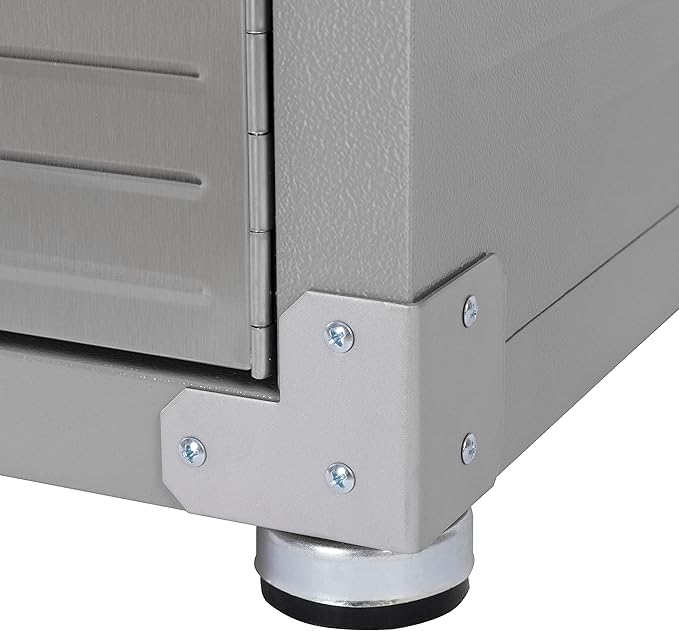 Seville Classics UltraHD Solid Steel Lockable Metal Storage Cabinet Locker Organizer, w/Adjustable Shelves for Garage, Warehouse, Office, Classroom, Granite, 48" W x 24" D x 72" H
