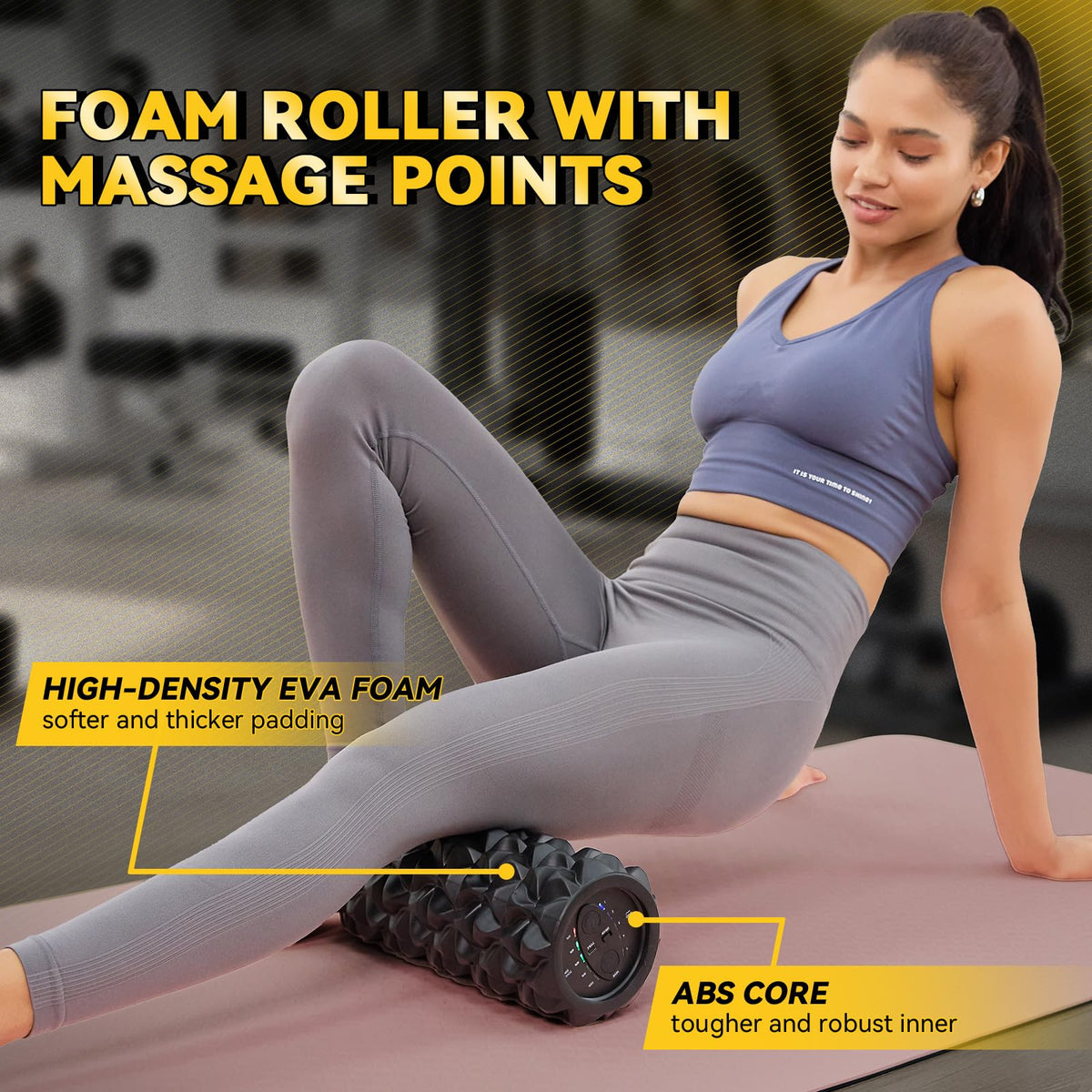 LTHTRADE Foam Roller, Deep Tissue Massage Muscle Roller Back Roller Foam with Wave Texture - Back Pain Relief & Physical Therapy, Fitness Foam Roller for Pilates, Yoga (Grey)