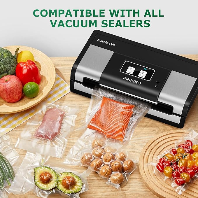 FRESKO Vacuum Sealer Bags Pint Size 100 Pack 6"x10", Seal a Meal Vac
