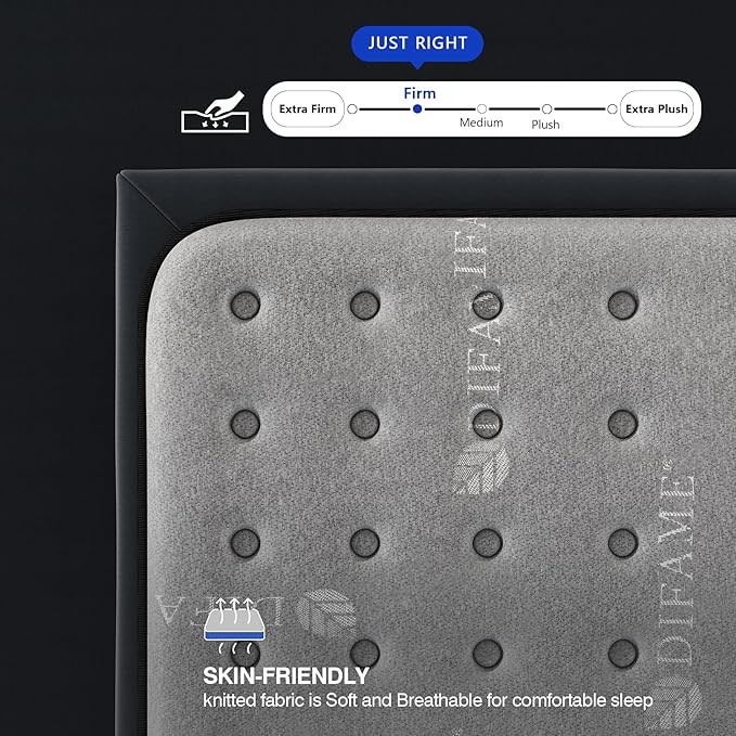 DIFAME 14 Inch King Size Mattress, Firm Hybrid Mattress King in a Box with Gel Memory Foam, Individually Pocket Spring, Breathable & Cooling Fabric, Pressure & Back Pain Relief, Upgrade Edge Support