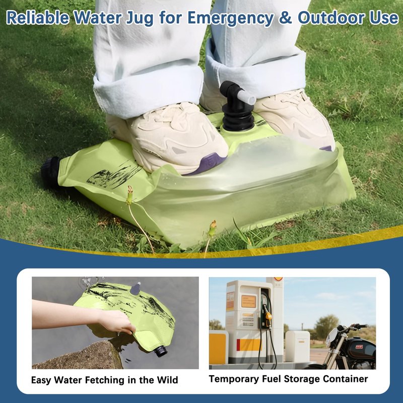 Coipdfty Water Jug Camping 2.1 Gallon Collapsible with Spigot, BPA Free Portable Water Pouch Foldable Water Bags for Outdoor Hiking, Travel and Emergency & Water Storage Containers (Green-1Pcs)