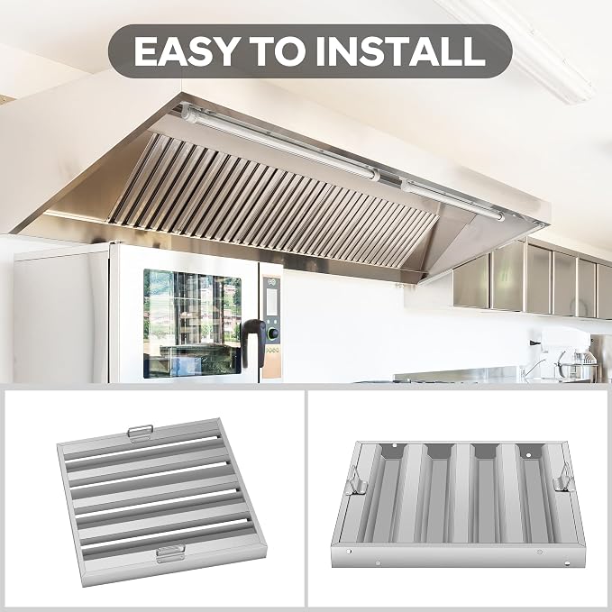 Hood Filters 19.5W x 24.5H Inch, 430 Stainless Steel, Commercial Kitchen Range