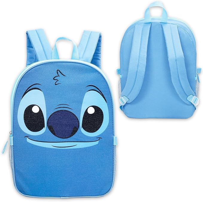 Disney Stitch Backpack with Lunch Box for Kids - Bundle 16" School Bag, Lunchbox, Water Bottle, More | Lilo and Stitch School Backpack with Lunch Bag Set for Boys, Girls, Teens
