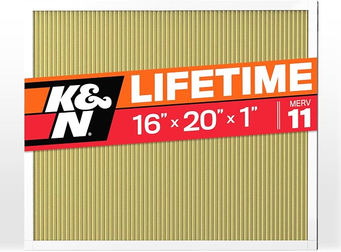 K&N 16x20x1 HVAC Furnace Air Filter, Lasts a Lifetime, Merv 11, the Last HVAC