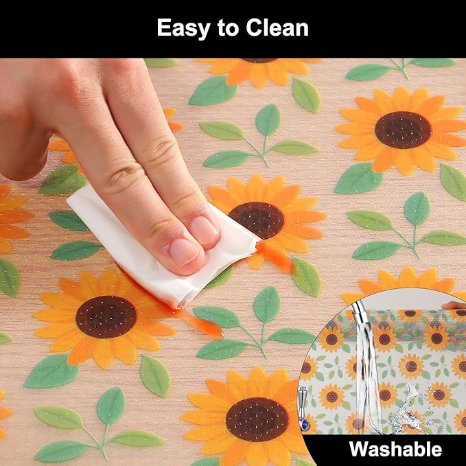 Cooyes Shelf Liner – Premium Non-Adhesive Cabinet & Drawer Liner for Kitchen – Waterproof Shelf Paper with Modern Pattern – Durable EVA Cabinet Mat – Easy to Cut （17.5" W x 360" L）