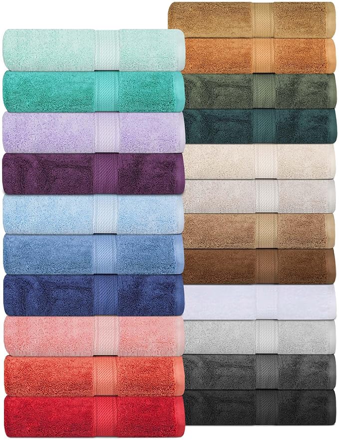 Superior Egyptian Cotton Pile 10 Piece Towel Set, Includes 2 Bath, 4 Hand, 4 Face Towels/Washcloths, Ultra Soft Luxury Towels, Thick Plush Essentials, Guest Bath, Spa, Hotel Bathroom, Navy Blue