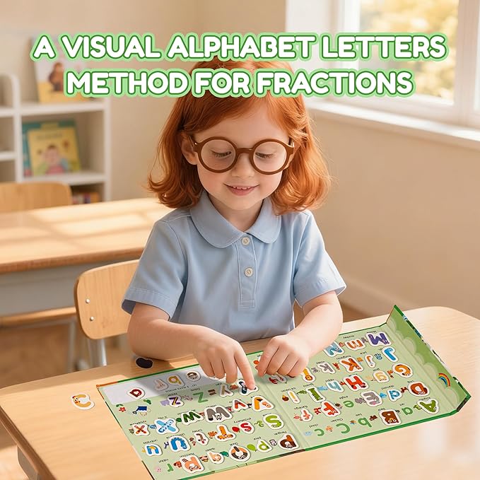 breazo Magnetic Alphabet Letters Book Set with 79 PCS, Animal ABC Magnets for Kids Learning, Uppercase & Lowercase Montessori Toys for Preschool, Homeschool & Classroom Educational Supplies