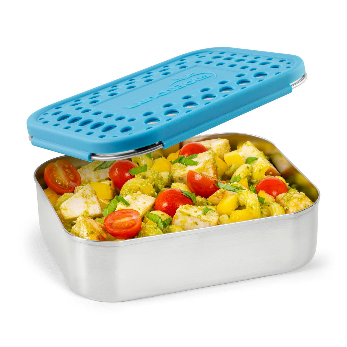 LunchBots Medium Uno Stainless Steel Kids Bento Box 1-Section Pink 20oz