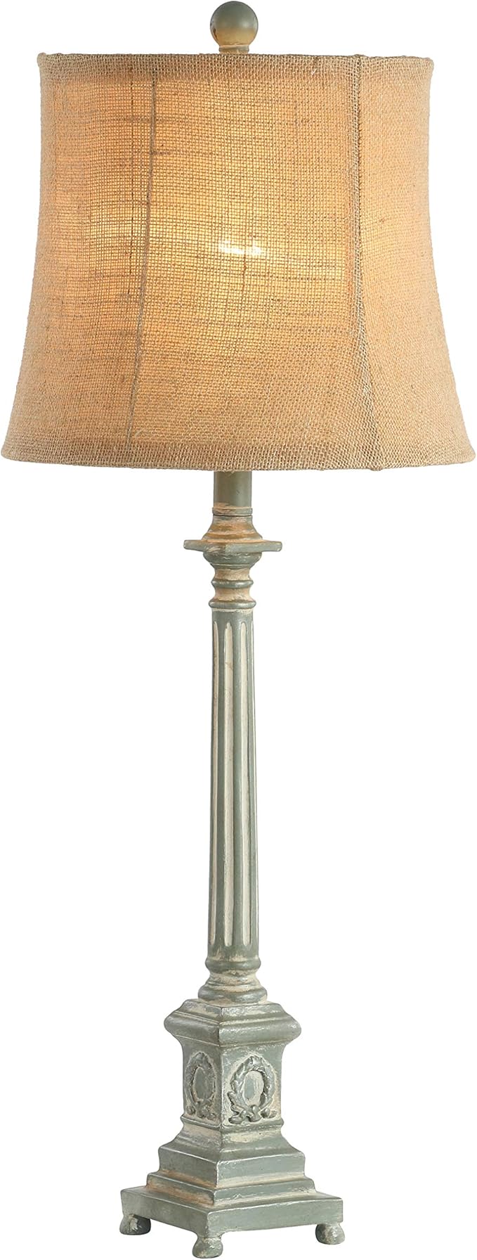 SAFAVIEH Lighting Collection Collin Traditional Rustic Farmhouse Antique Blue/ Brown Shade 32-inch Bedroom Living Room Home Office Desk Nightstand Table Lamp (LED Bulb Included)
