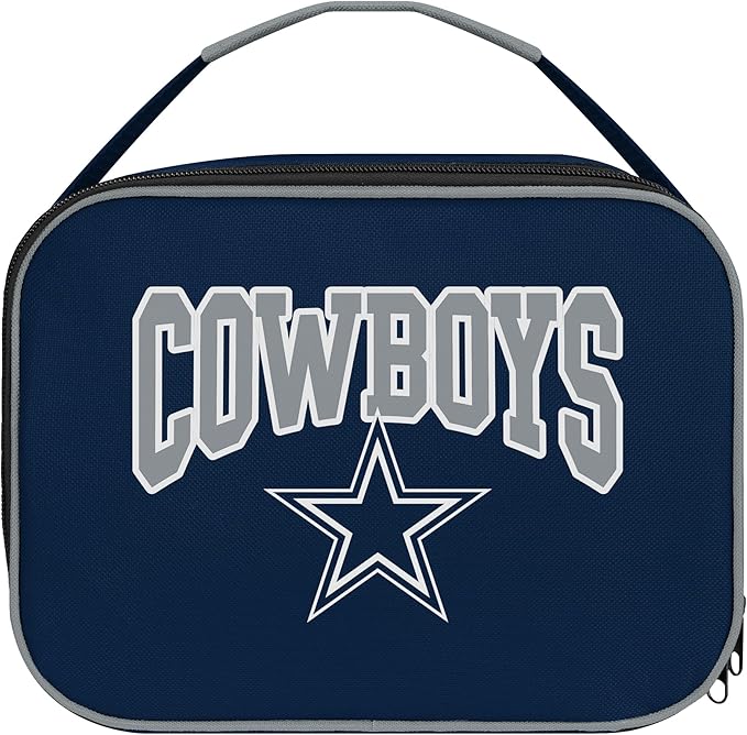 FOCO NFL Unisex-Adult Officially Licensed Wordmark Team Color Big Logo Football Zip Closure 7L Lunch Bag - Dallas Cowboys