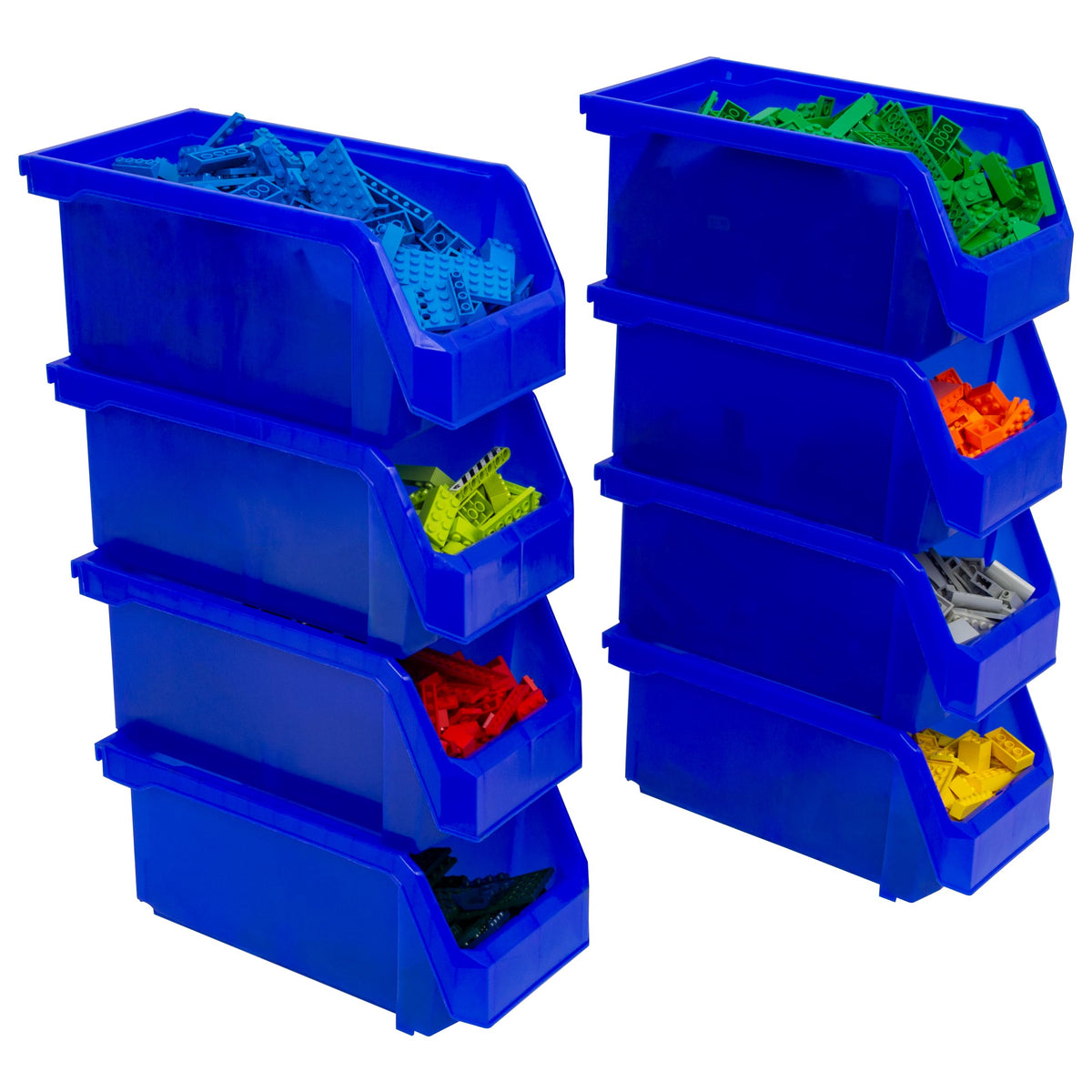 Akro-Mils ReadySpace Large Stackable Plastic Storage Bins, 6-Pack, Clear
