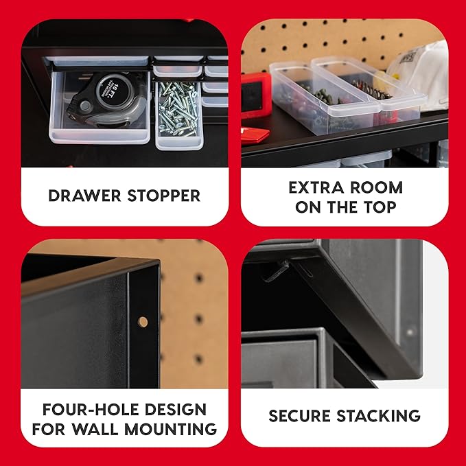 IRIS USA Screw Tool Organizer Small Parts Cabinet Chest, 36-Drawer Hardware Electronics Nuts Bolts Storage Drawers Organization Toolbox Garage Craft Business Teacher Beads Scrapbook Art Hobby - Black